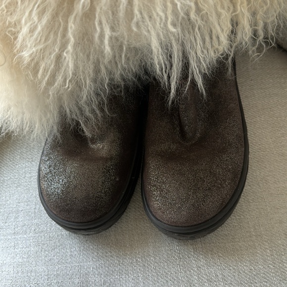 $1400 Moncler Fur Glitter Suede Ankle Boots Size 37 | 7 - Picture 2 of 6